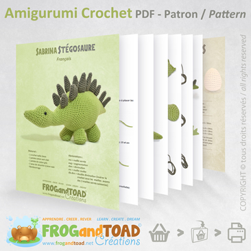Dinosaur Stegosaurus Amigurumi Crochet Patron / Pattern - FROGandTOAD Créations